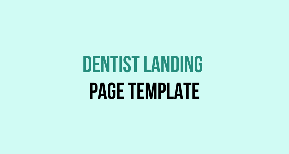 dentist landing page template