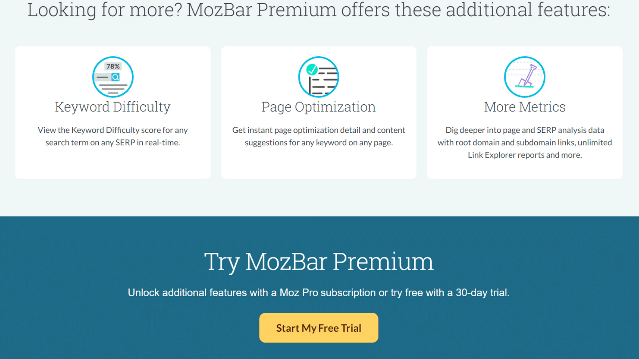Moz ToolBar product page screenshot